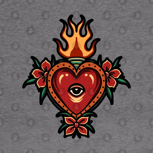 burning heart tattoo by donipacoceng